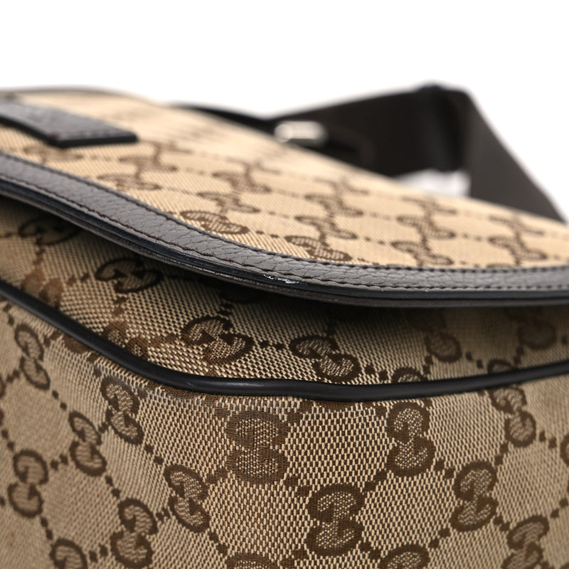 Gucci Flap Messenger Bag Beige Dark