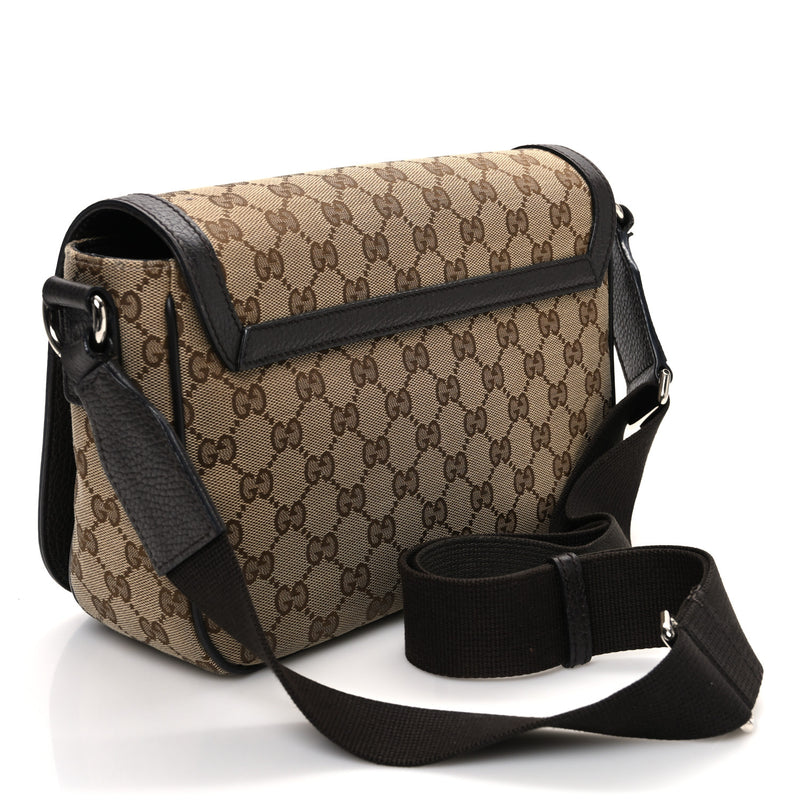 Gucci Flap Messenger Bag Beige Dark