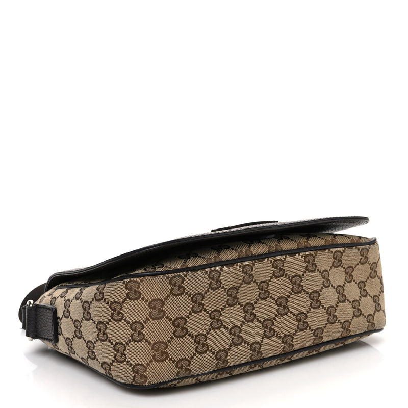 Gucci Flap Messenger Bag Beige Dark