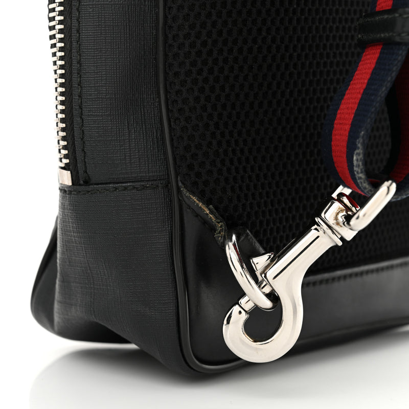 Gucci Gg Supreme Web Belt Bag Black Grey
