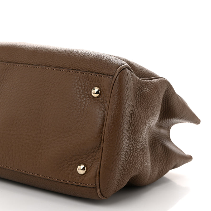 Gucci Pebbled Calfskin Medium Bamboo