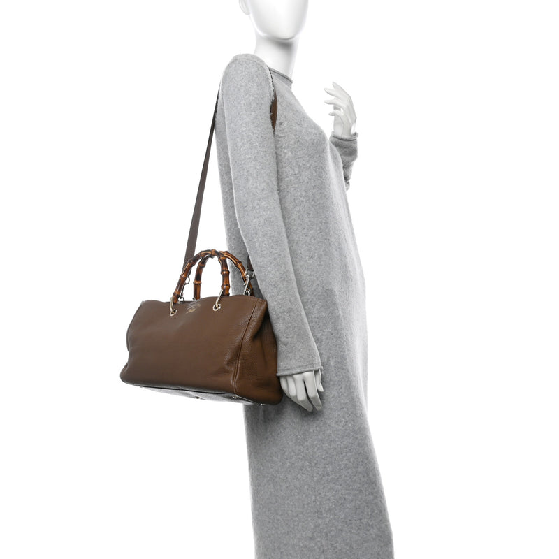 Gucci Pebbled Calfskin Medium Bamboo
