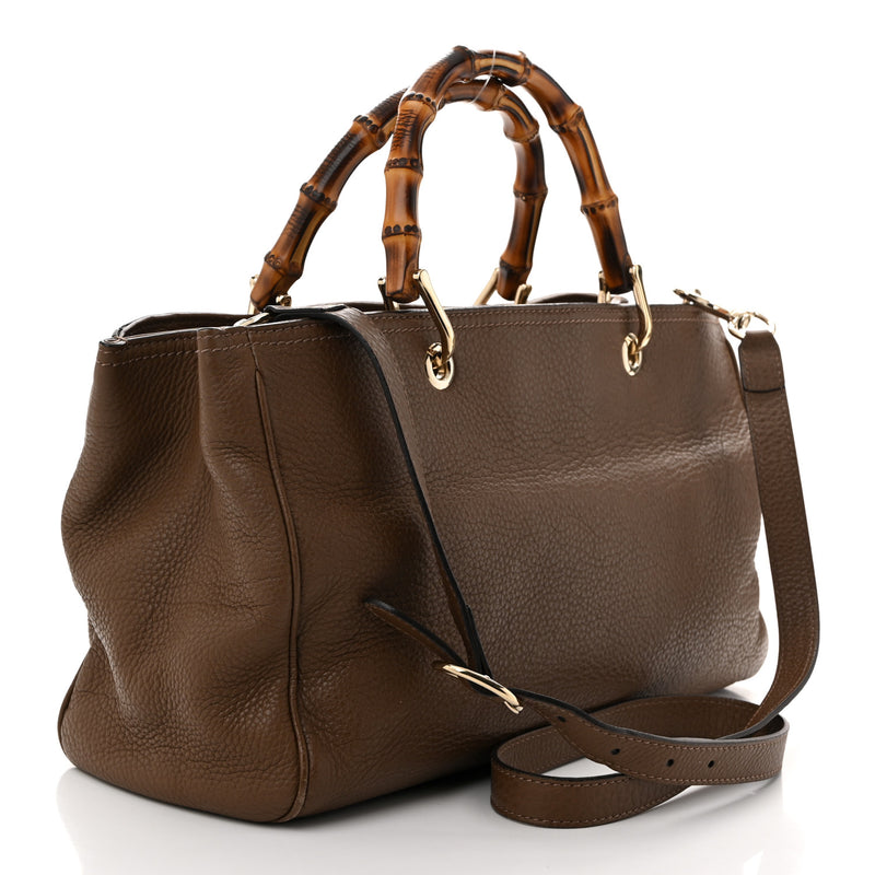 Gucci Pebbled Calfskin Medium Bamboo