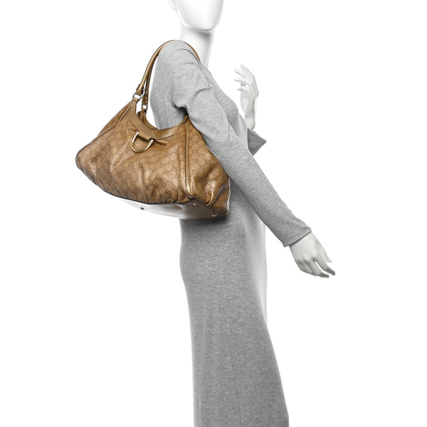 Gucci Metallic Guccissima Large D Gold