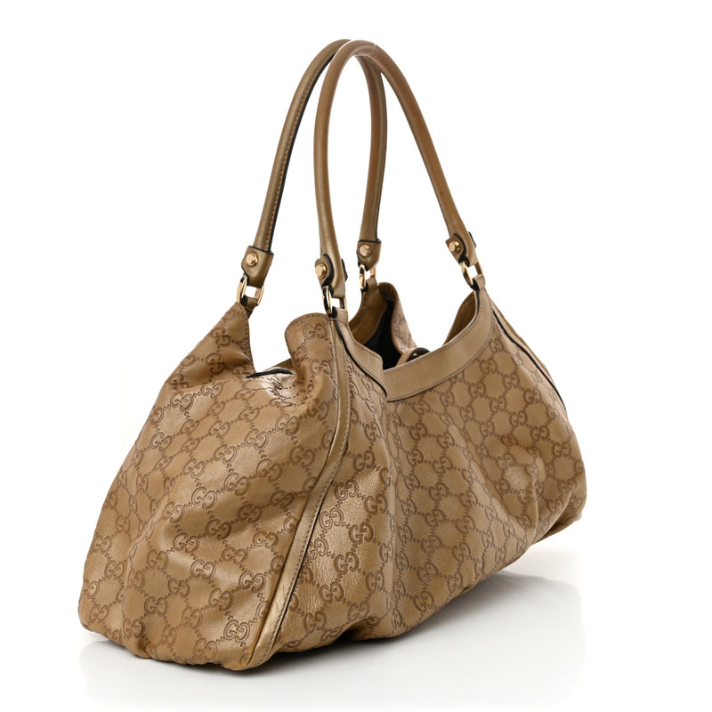 Gucci Metallic Guccissima Large D Gold