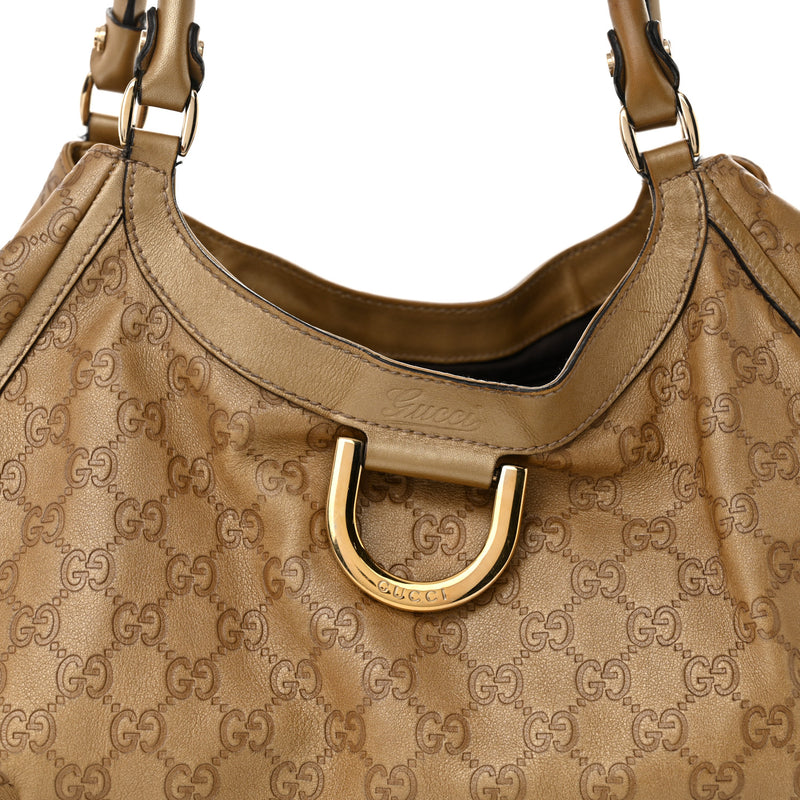 Gucci Metallic Guccissima Large D Gold