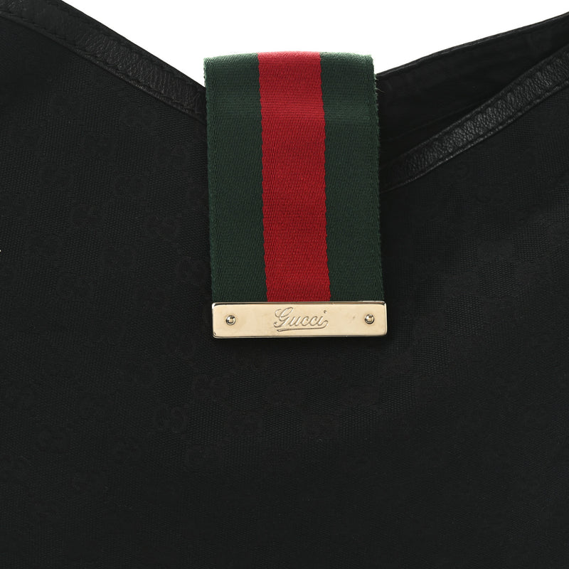 Gucci Large New Ladies Web Hobo Black