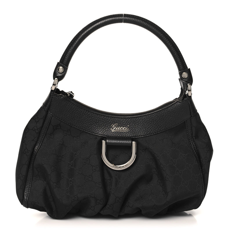 Gucci Nylon Medium D Gold Ring Hobo