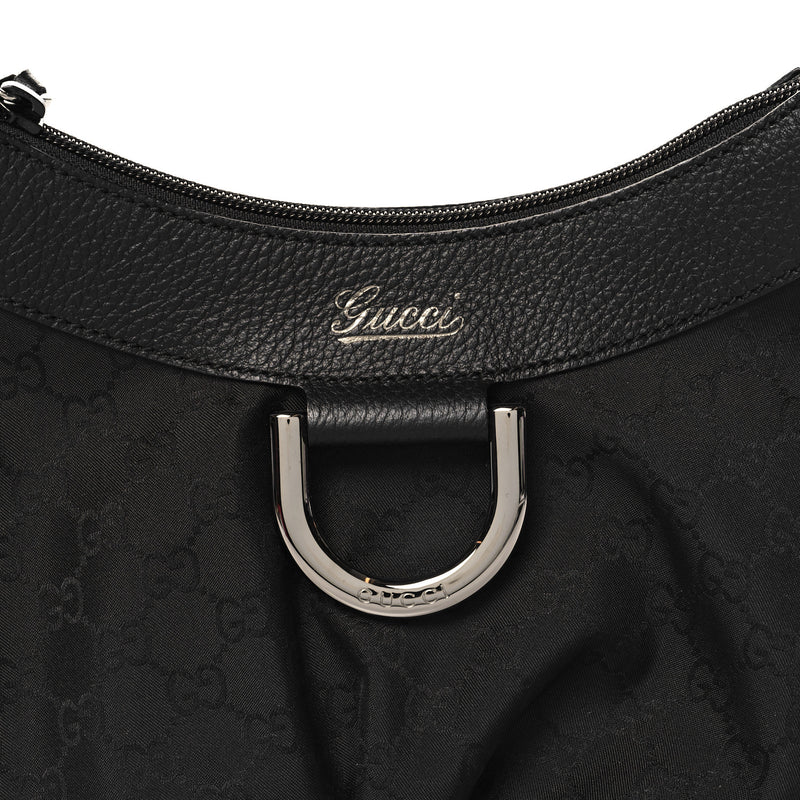 Gucci Nylon Medium D Gold Ring Hobo