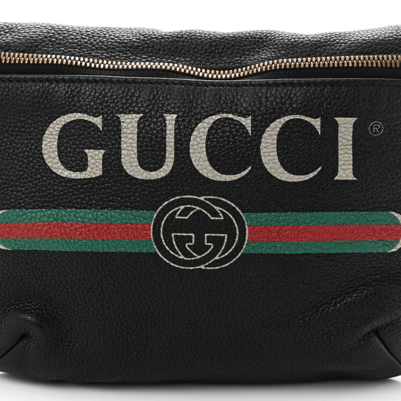 Gucci Grained Calfskin Logo Belt Bag