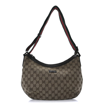 Gucci Web Medium Half Moon Hobo Dark