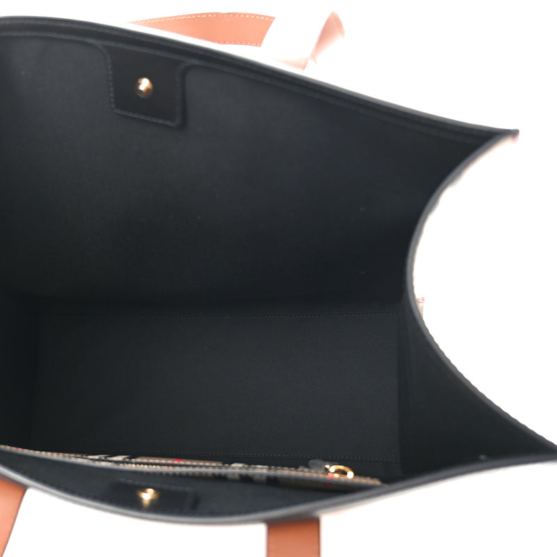 Burberry E-Canvas Stripe Book Tote