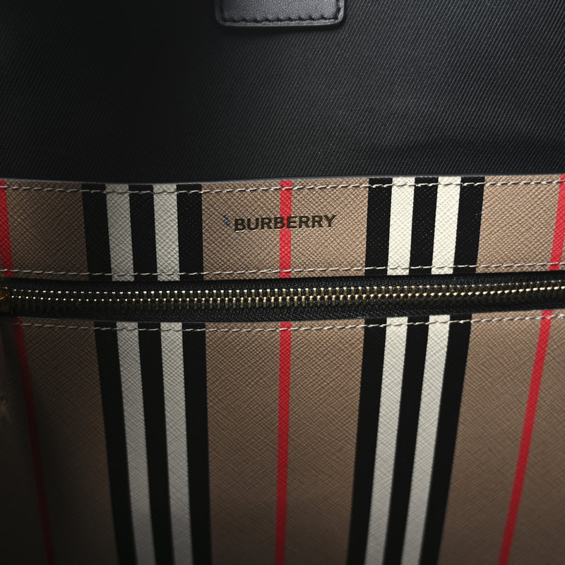 Burberry E-Canvas Stripe Book Tote