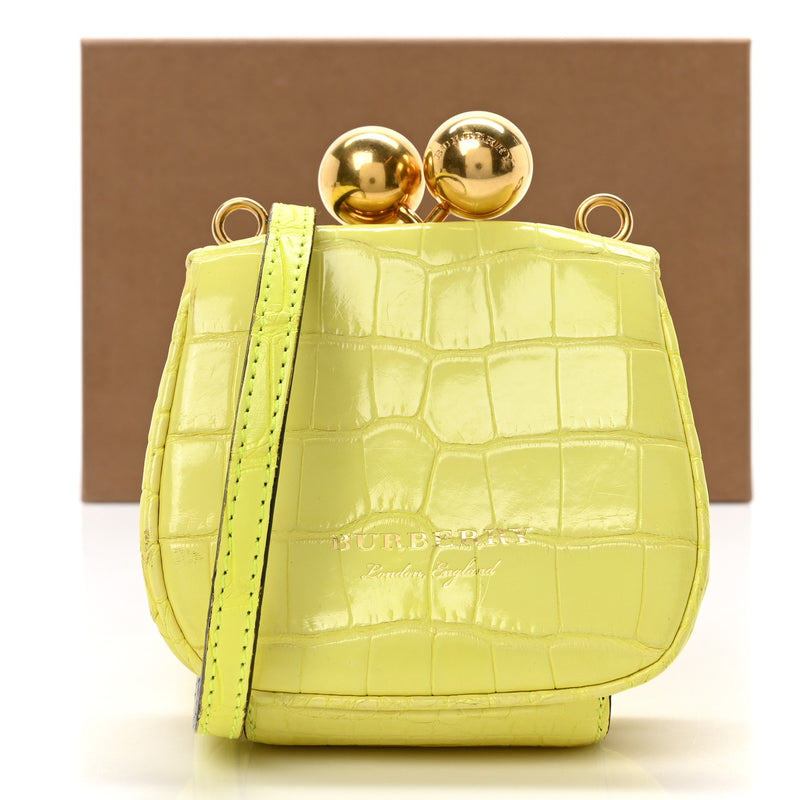 Burberry Alligator Mini Frame Bag Neon