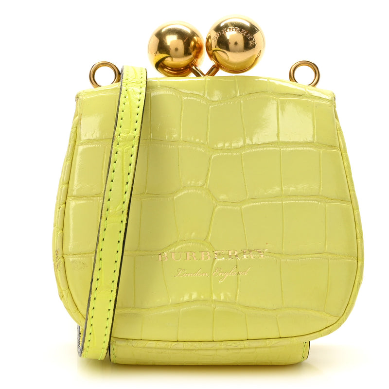 Burberry Alligator Mini Frame Bag Neon
