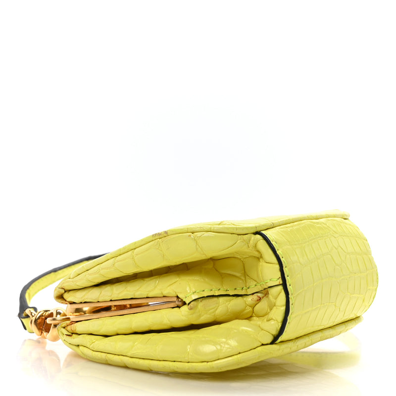 Burberry Alligator Mini Frame Bag Neon