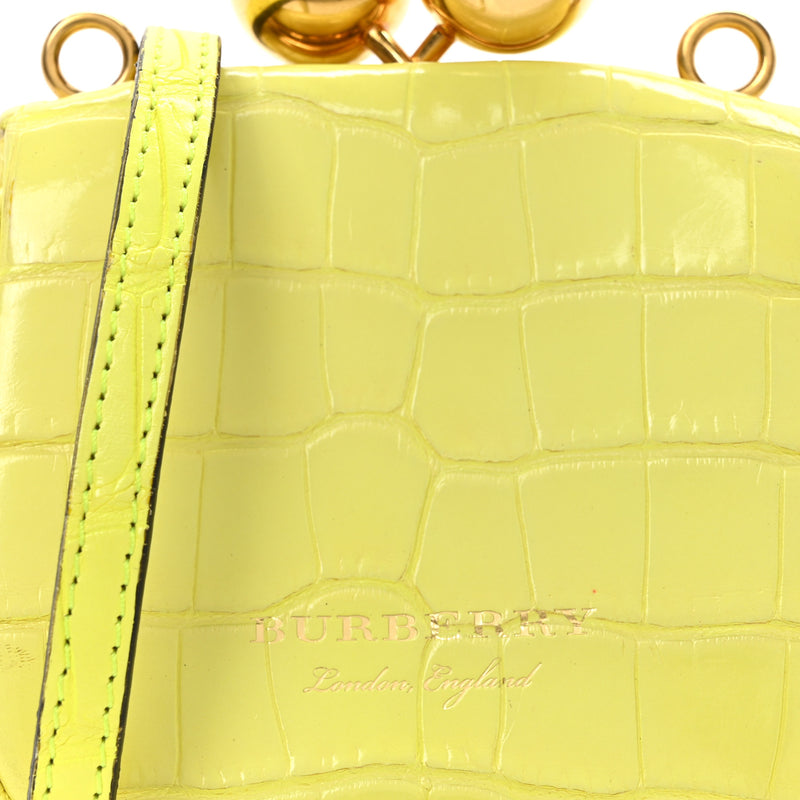 Burberry Alligator Mini Frame Bag Neon