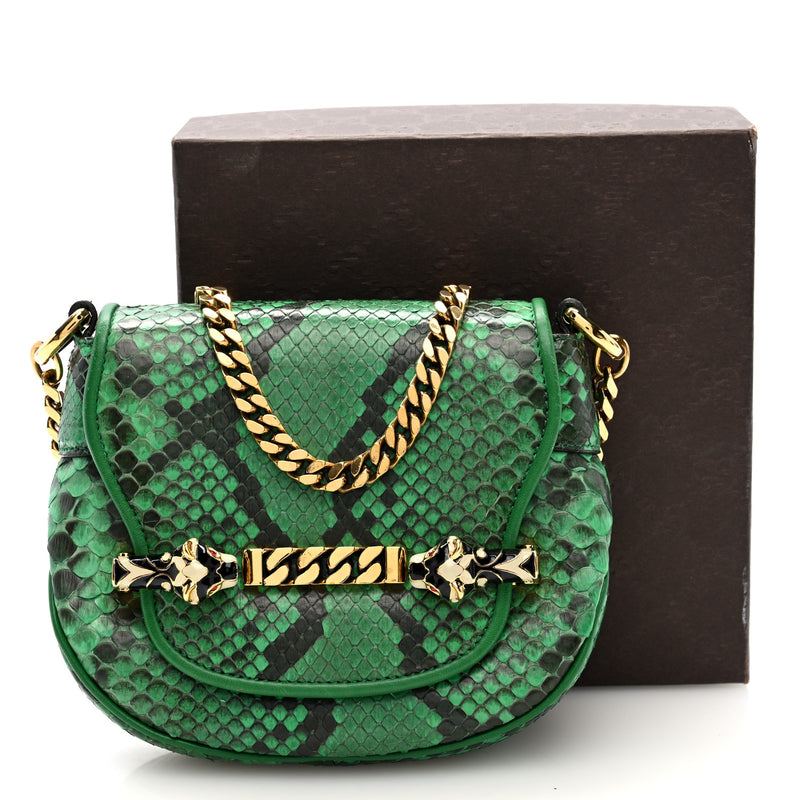Gucci Snakeskin Tigrette Shoulder Bag