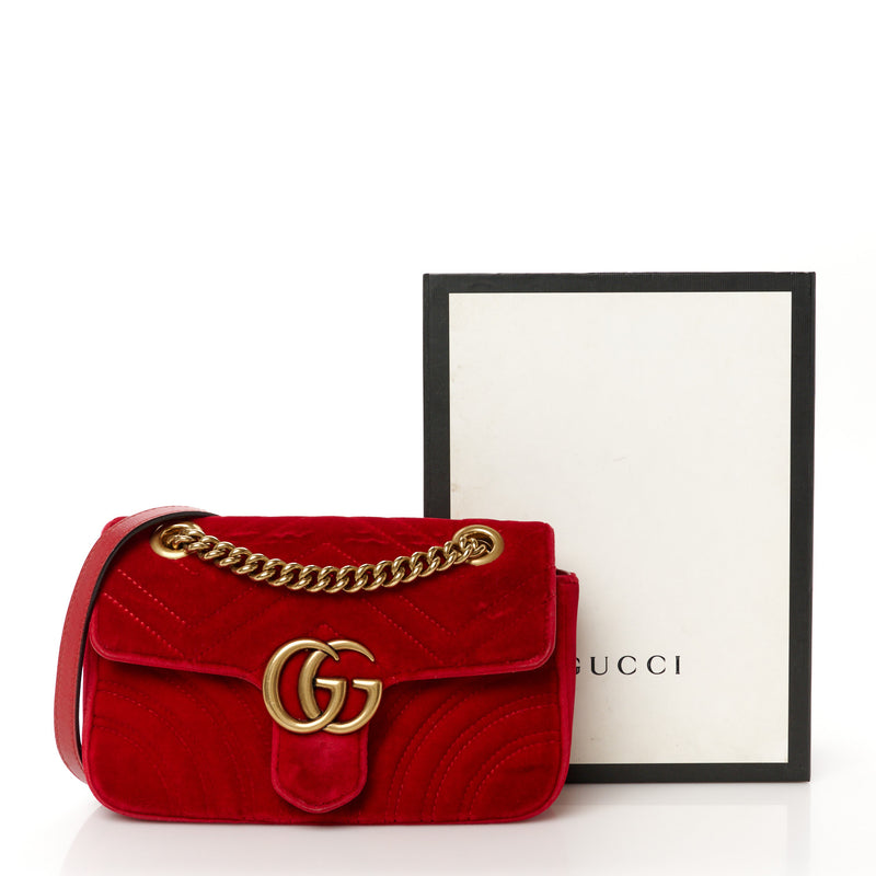 Gucci Velvet Matelasse Mini Gg Marmont