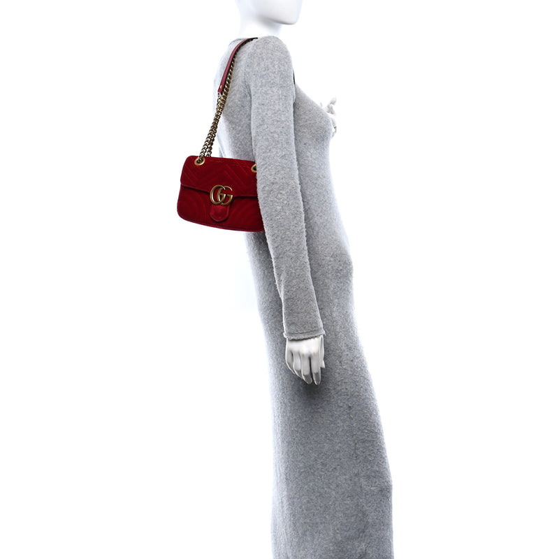 Gucci Velvet Matelasse Mini Gg Marmont