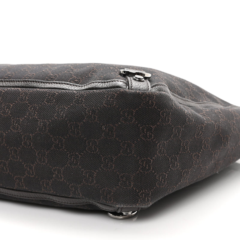 Gucci Denim Large Abbey Tote Dark Brown