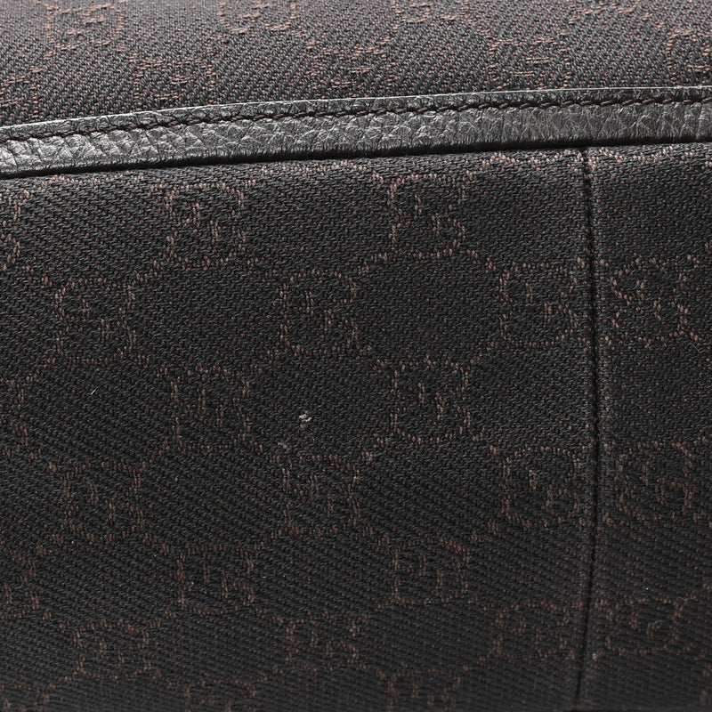 Gucci Denim Large Abbey Tote Dark Brown