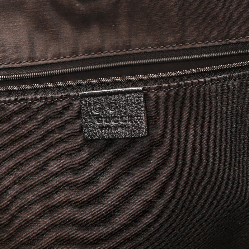 Gucci Denim Large Abbey Tote Dark Brown