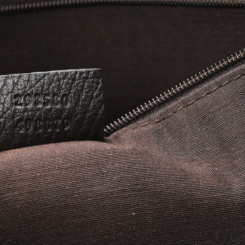 Gucci Denim Large Abbey Tote Dark Brown