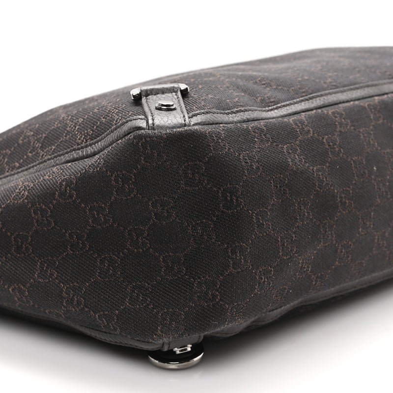 Gucci Denim Large Abbey Tote Dark Brown
