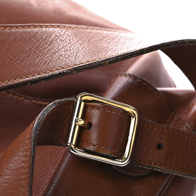 Gucci Calfskin Bamboo Backpack Brown