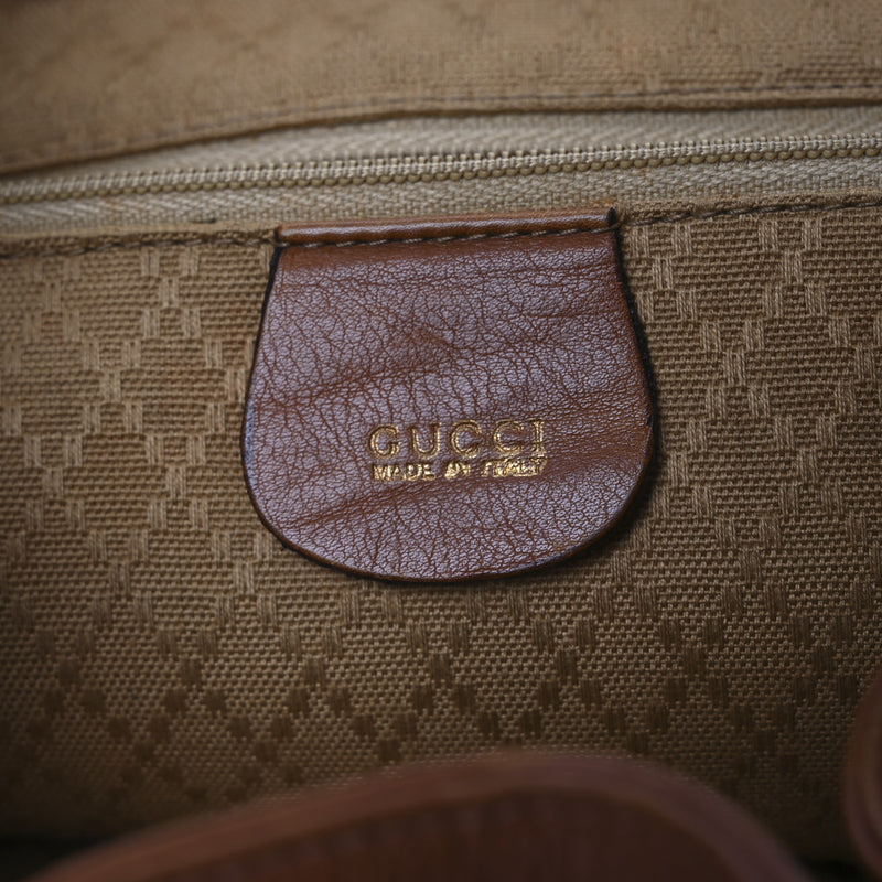 Gucci Calfskin Bamboo Backpack Brown