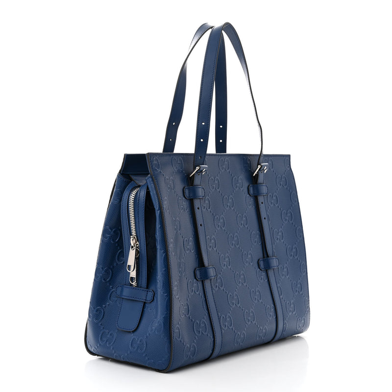 Gucci Calfskin Gg Tennis Embossed Tote