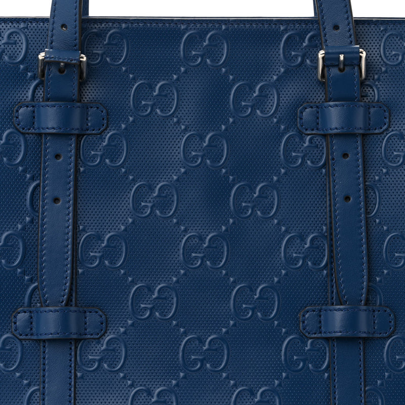 Gucci Calfskin Gg Tennis Embossed Tote