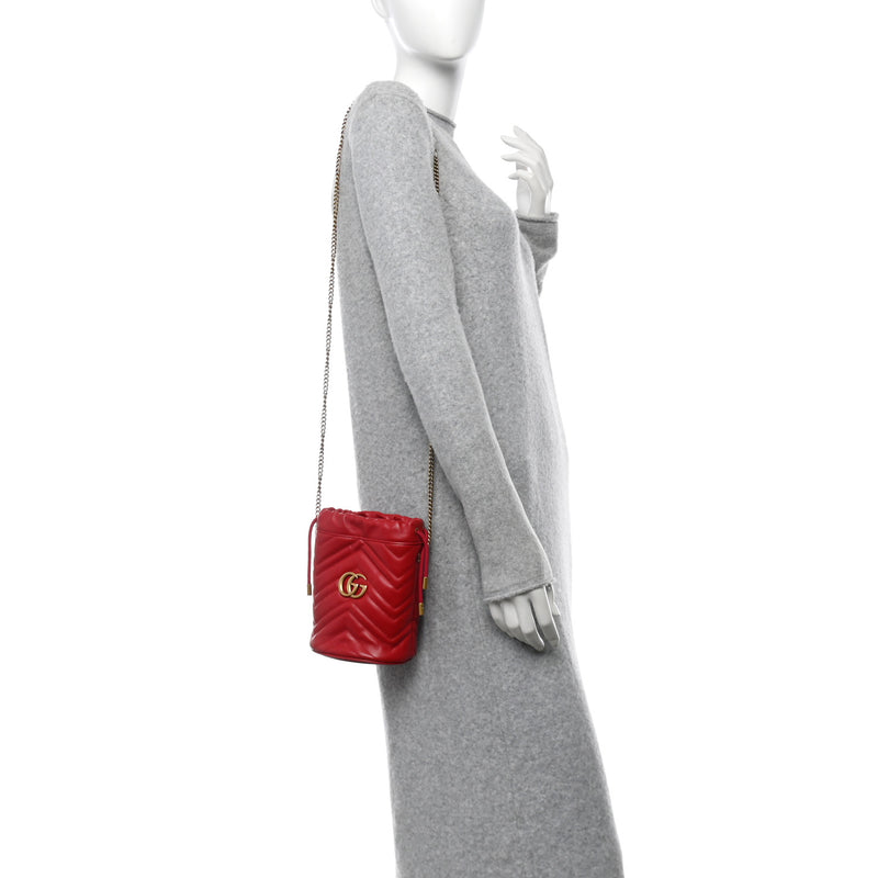 Gucci Calfskin Matelasse Mini Gg Marmont