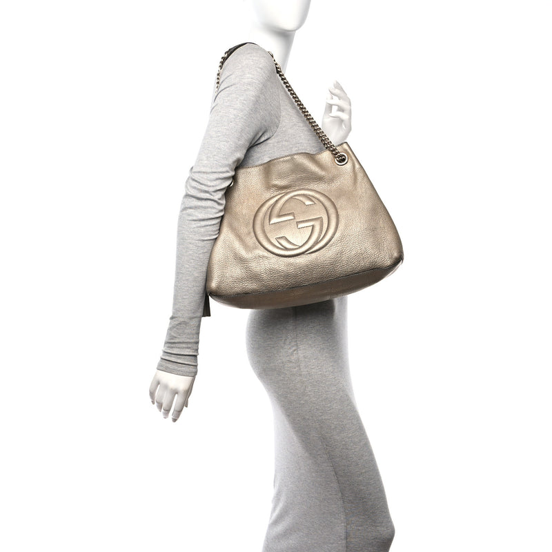 Gucci Metallic Pebbled Calfskin Medium