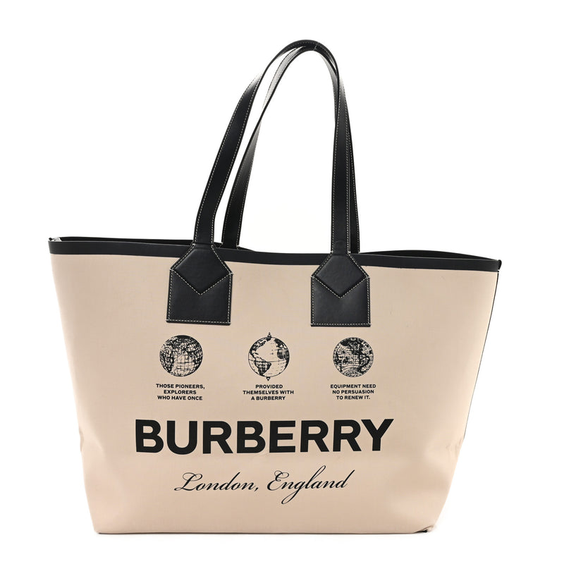 Burberry Cotton Canvas Calfskin Heritage