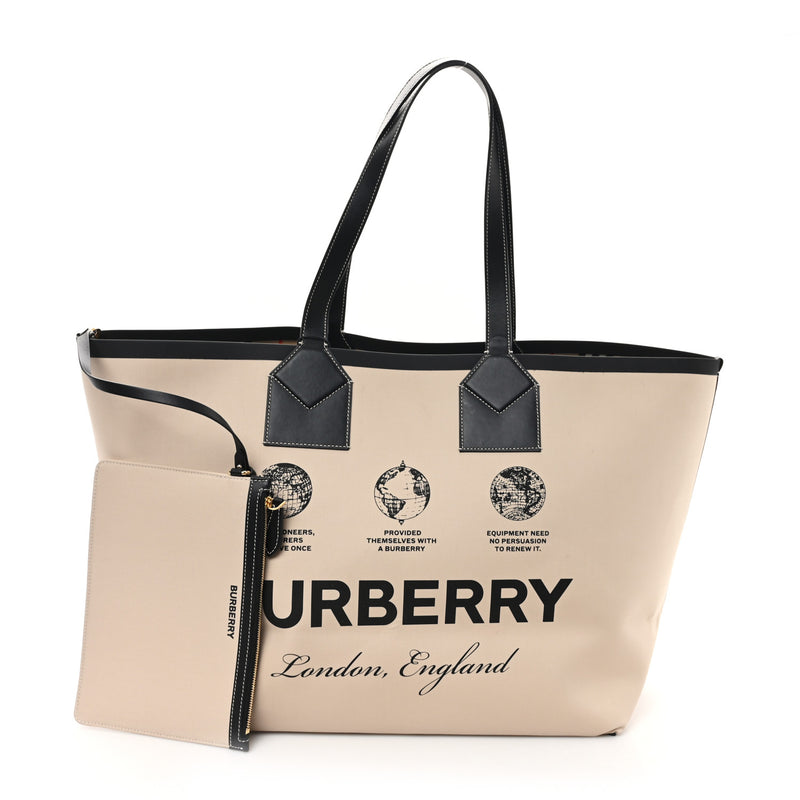 Burberry Cotton Canvas Calfskin Heritage