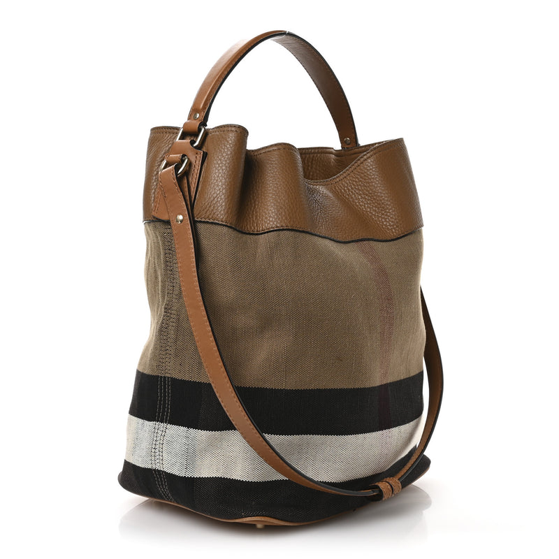 Burberry Grainy Calfskin Canvas Mega
