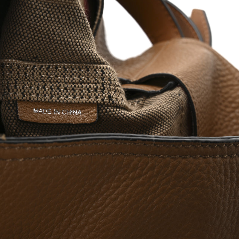 Burberry Grainy Calfskin Canvas Mega