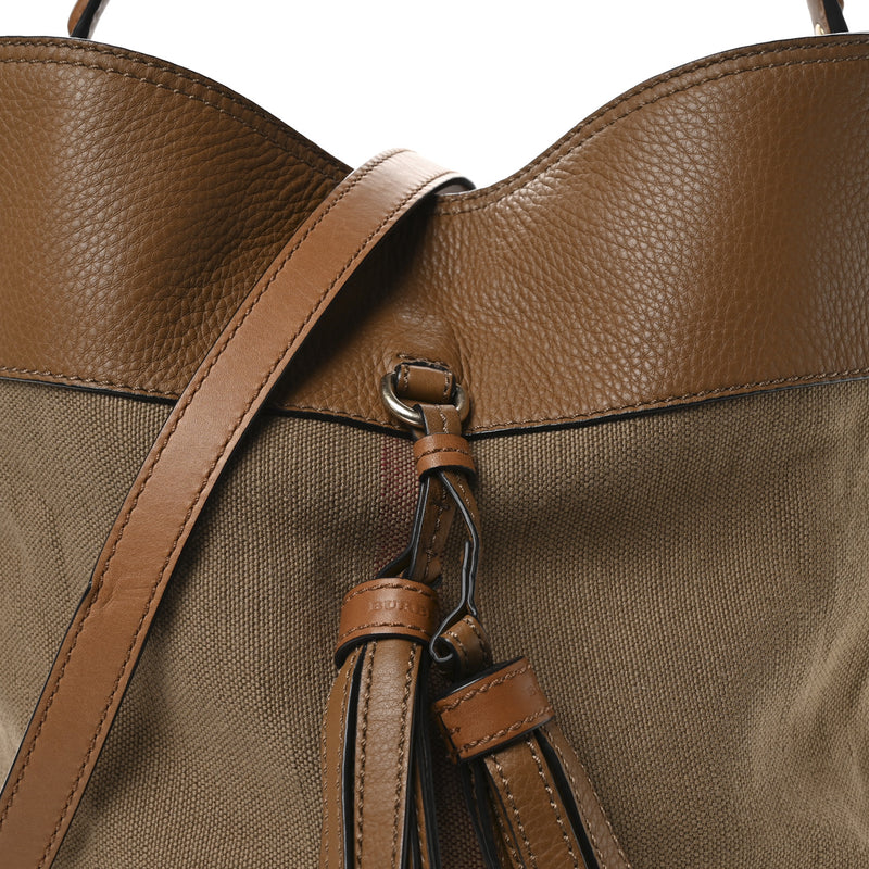 Burberry Grainy Calfskin Canvas Mega