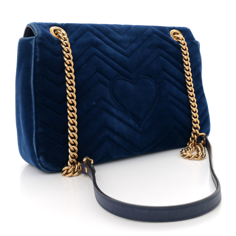 Gucci Velvet Matelasse Medium Gg Marmont