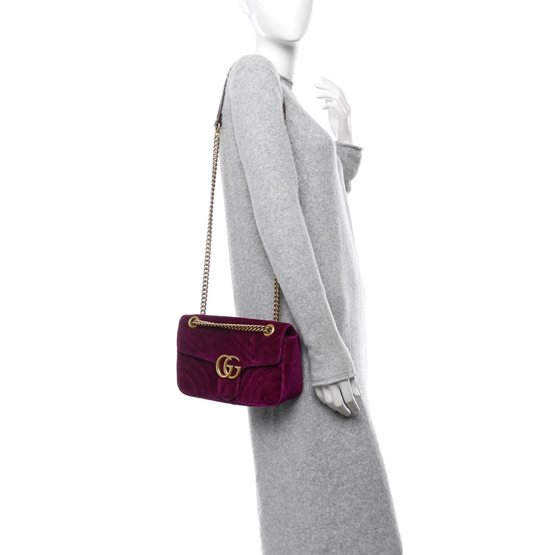 Gucci Velvet Matelasse Small Gg Marmont