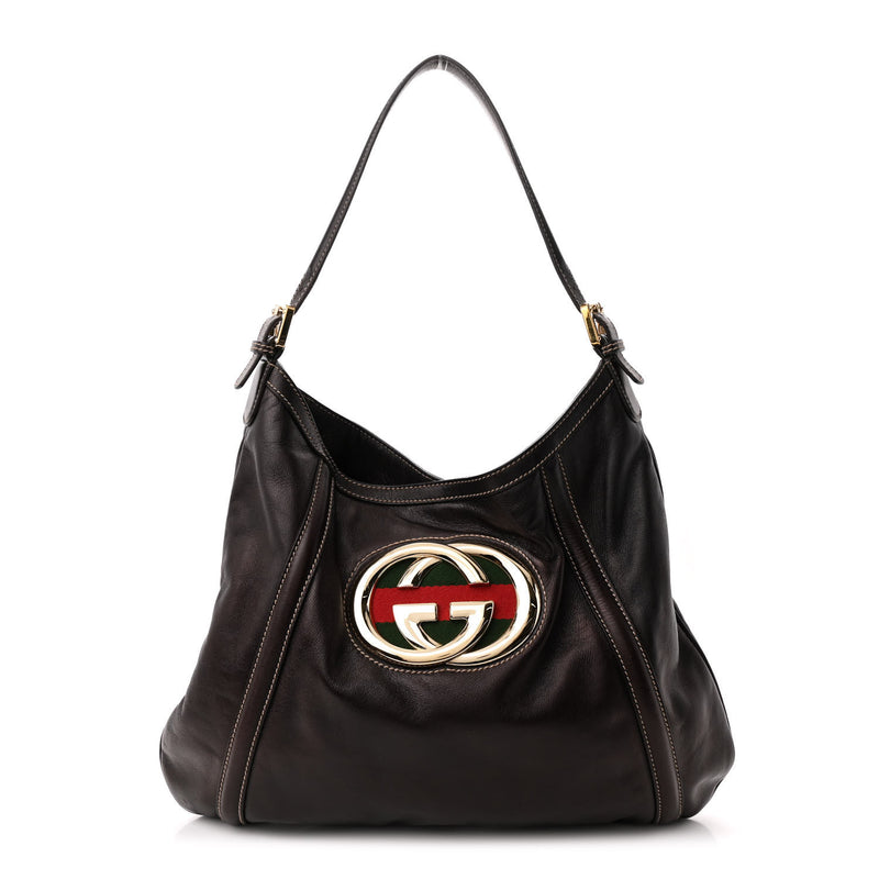 Gucci Calfskin Medium Britt Tote Dark