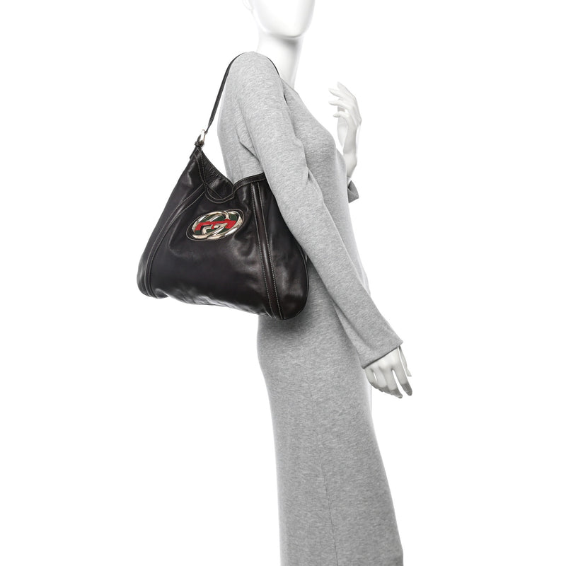 Gucci Calfskin Medium Britt Tote Dark