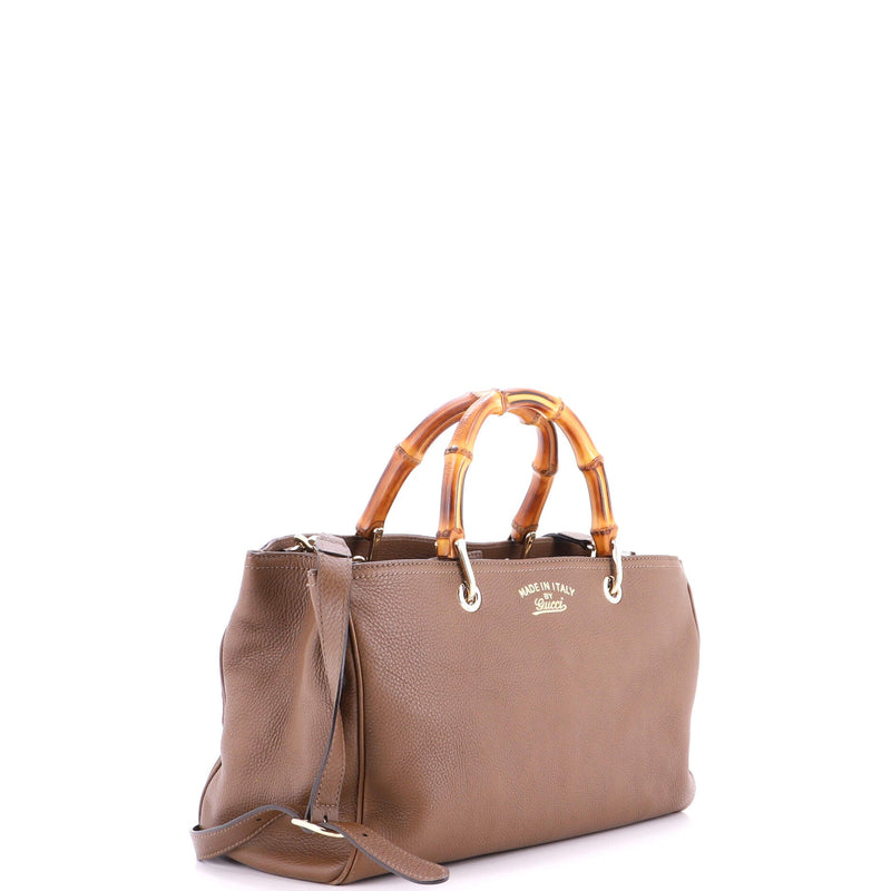 Bamboo Shopper Tote Leather Medium