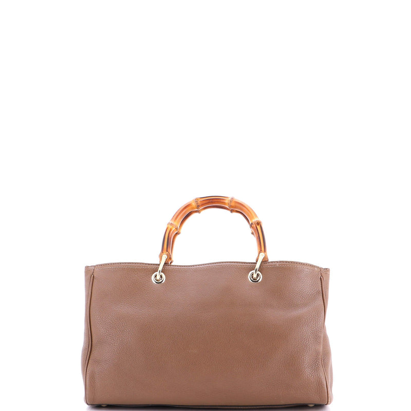 Bamboo Shopper Tote Leather Medium