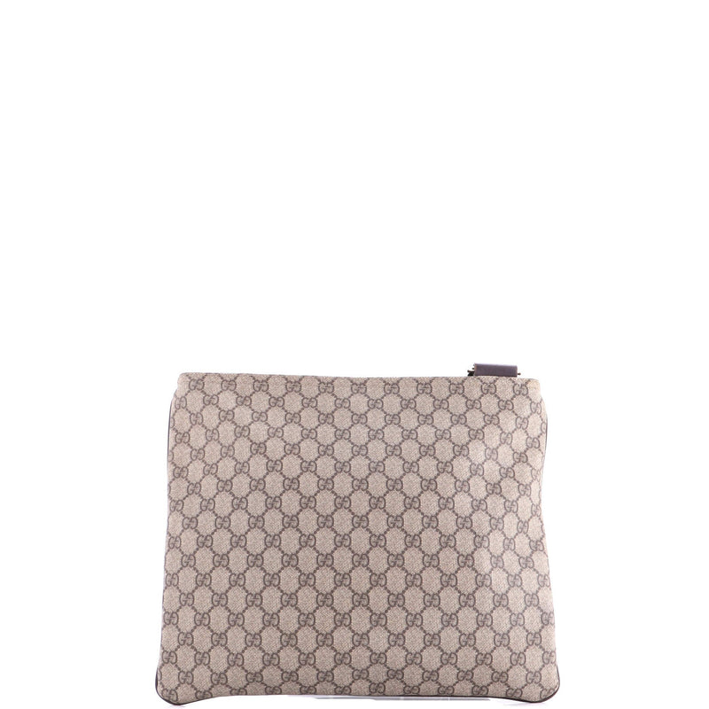 Zip Top Messenger Bag Gg Coated Canvas