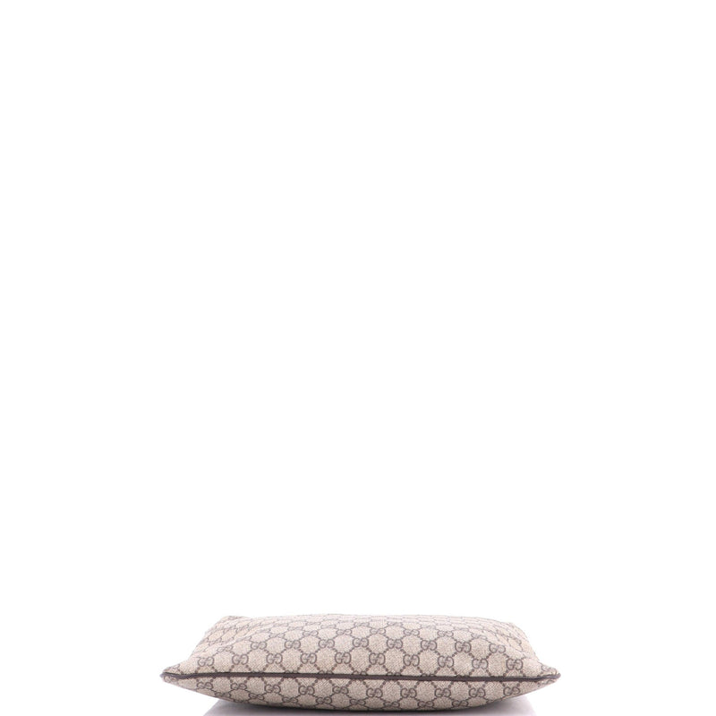 Zip Top Messenger Bag Gg Coated Canvas