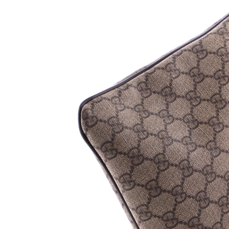 Zip Top Messenger Bag Gg Coated Canvas