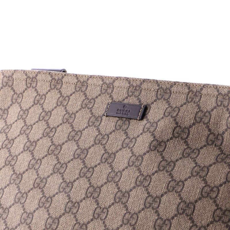 Zip Top Messenger Bag Gg Coated Canvas